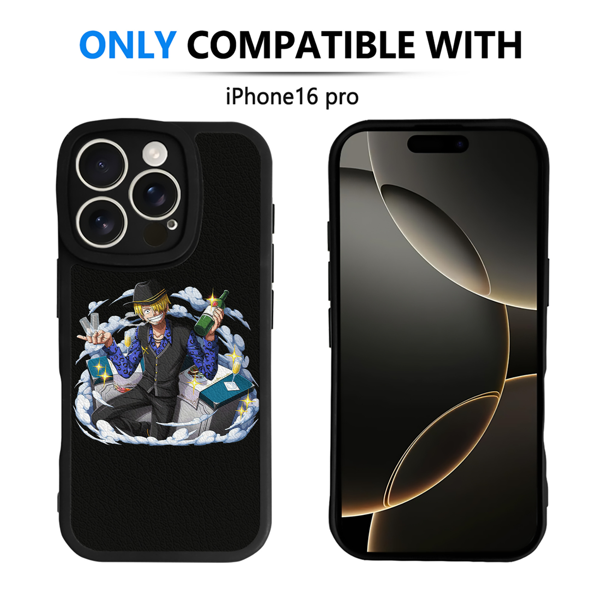 （画像用） ワンピース サンジ ONE PIECE Sanji 【iPhone 16シリーズ対応】シリコンスマホケース（レザー調） 材質：シリコン